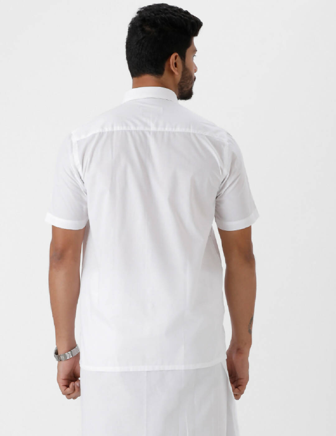 Ramraj Cotton Mens Half Sleeve Luxury Cotton White Shirt | Swadesiicart