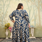 Jyoti Fashion Women's Navy Blue Rayon Floral Print with Sequins Designer Anarkali Set | Swadesiicart