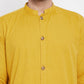 Even Apparels Yellow Pure Cotton Men's Sherwani Kurta With Open Front | Swadesiicart