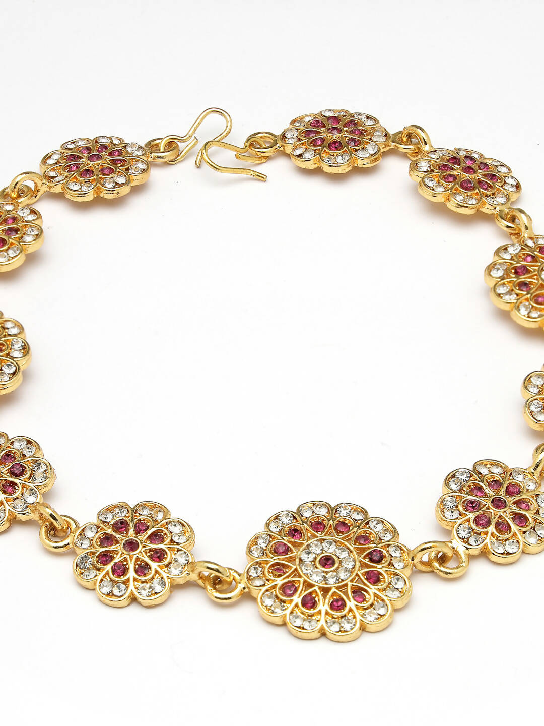 NVR Women's Gold-Polished Traditional Meenakari Stones Trending Matha Patti | Swadesiicart
