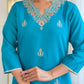 The52 Blue Women's Gorgeous Viscose Fabric Embroidered Work Straight Kurta, Pant and Dupatta Set - Swadesiicart