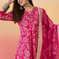 Vegaa Fashion Rani Pink Roman Silk Embroidered Palazzo Suit - Swadesiicart