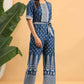 Juniper Women Indigo Rayon Printed Straight Jumpsuit - Swadesiicart