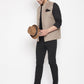 Even Apparels Beige Wool Men Woven Nehru Jacket | Swadesiicart