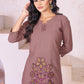 Prazu Fashion Onion Pink Rayon Multi Embroidery Thread Work Co-Ords Set - Swadesiicart