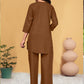 Prazu Fashion Brown Pink Rayon Multi Embroidery Thread Work Co-Ords Set - Swadesiicart