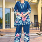 Prazu Fashion Blue Pure Cotton Stylish Prints Co-Ords Set - Swadesiicart