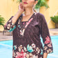 Prazu Fashion Coffee Pure Cotton Stylish Prints Co-Ords Set - Swadesiicart