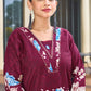 Prazu Fashion Maroon Pure Cotton Stylish Prints Co-Ords Set - Swadesiicart