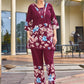 Prazu Fashion Maroon Pure Cotton Stylish Prints Co-Ords Set - Swadesiicart