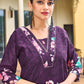 Prazu Fashion Purple Pure Cotton Stylish Prints Co-Ords Set - Swadesiicart