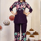 Prazu Fashion Violet Pure Cotton Stylish Prints Co-Ords Set - Swadesiicart