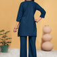 Prazu Fashion Blue Rayon Embroidery Thread Work Co-Ords Set - Swadesiicart