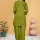 Prazu Fashion Mahendi Rayon Embroidery Thread Work Co-Ords Set - Swadesiicart