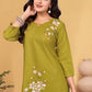 Prazu Fashion Mustard Rayon Embroidery Thread Work Co-Ords Set - Swadesiicart