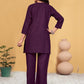Prazu Fashion Wine Rayon Embroidery Thread Work Co-Ords Set - Swadesiicart
