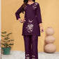Prazu Fashion Wine Rayon Embroidery Thread Work Co-Ords Set - Swadesiicart