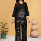 Prazu Fashion Black Viscose Rayon Embroidery Thread Work Co-Ords Set - Swadesiicart