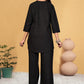 Prazu Fashion Black Viscose Rayon Embroidery Thread Work Co-Ords Set - Swadesiicart
