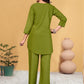 Prazu Fashion Parrot Green Viscose Rayon Embroidery Thread Work Co-Ords Set - Swadesiicart