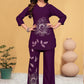 Prazu Fashion Purple Viscose Rayon Embroidery Thread Work Co-Ords Set - Swadesiicart