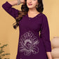 Prazu Fashion Purple Viscose Rayon Embroidery Thread Work Co-Ords Set - Swadesiicart