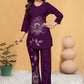 Prazu Fashion Purple Viscose Rayon Embroidery Thread Work Co-Ords Set - Swadesiicart