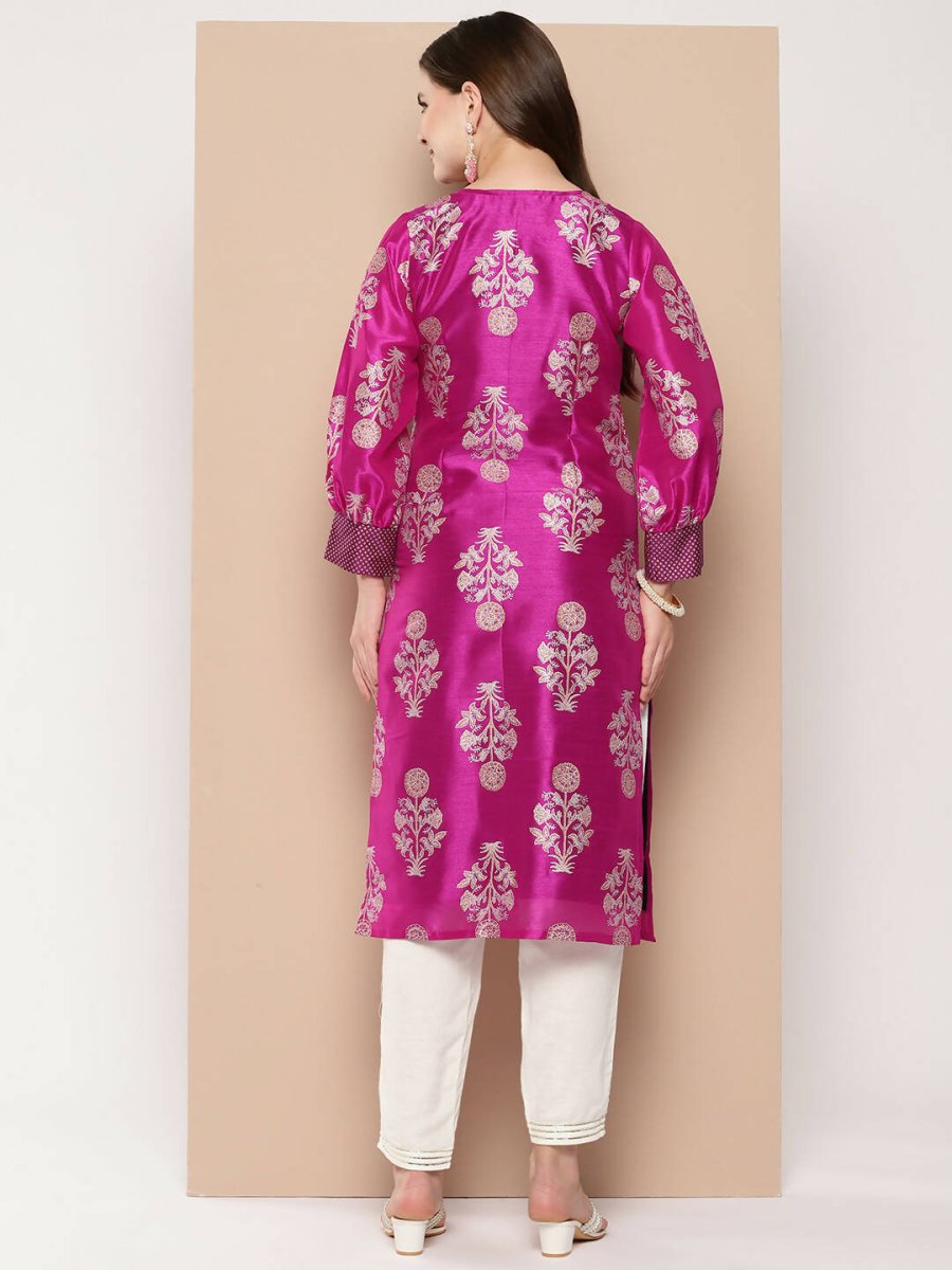 Ahalyaa Women's Traditional wear Kurta - Pink | Swadesiicart