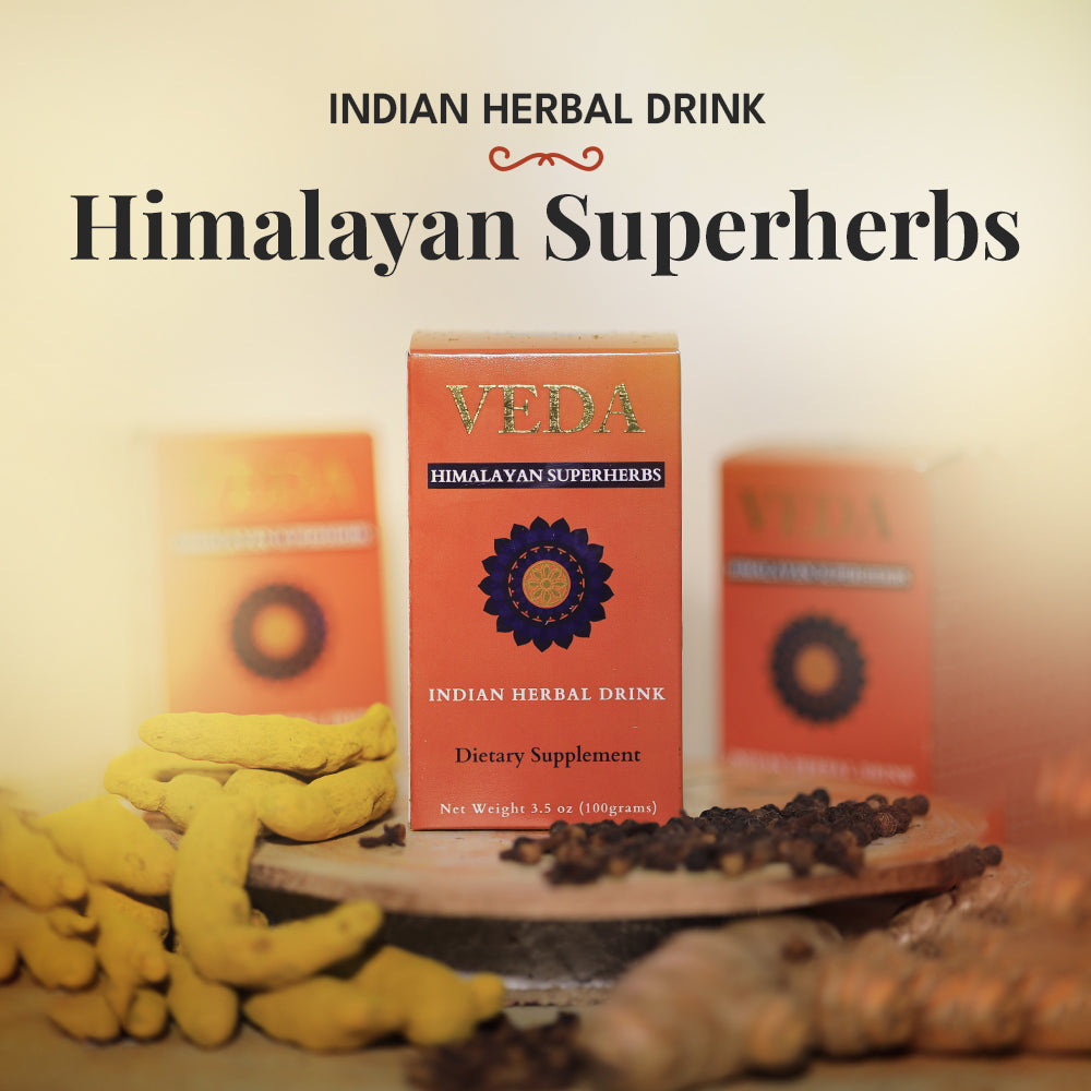 Veda Wellness Kadha - Diabetics Friendly, Fortified with Himalayan Superherbs For Cough & Cold | Swadesiicart