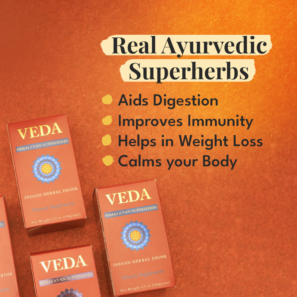 Veda Wellness Kadha - Diabetics Friendly, Fortified with Himalayan Superherbs For Cough & Cold | Swadesiicart