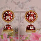Maroon Round Shape Ethnic Meenakari Jhumki Earrings By House of Ree - Swadesiicart