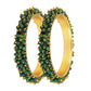 Mominos Fashion Joharkamal Gold-Polished Green Beads Work Bangles - Swadesiicart