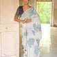 Vishnu Weaves Women's Blue Muga Cotton Woven Saree with Blouse - Swadesiicart