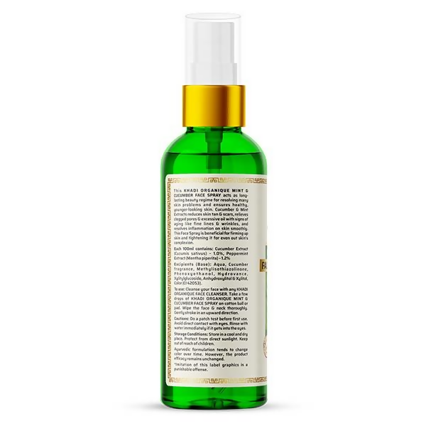 Khadi Organique Mint & Cucumber Face Spary - Swadesiicart