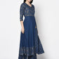 Indian Clothing Aniyah Rayon Blue Color Foil Print Angrakha Anarkali Kurta (AN-208K)