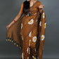 Exclusive Collection Brown Pure Cotton Saree With Sunflower Design - Swadesiicart