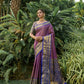 Jyoti Fashion Women's Purple Kanjivaram Silk Zari Woven Saree with Blouse | Swadesiicart