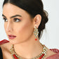 Mominos Fashion Johar Kamal Handicraft Finish White & Red Pearls Choker For Women (White/Red) | Swadesiicart