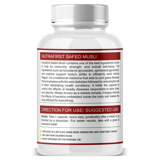 Nutrafirst Safed Musli Extract Capsules - Swadesiicart