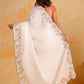 Vamsee Sundha White Tussar Silk Saree - Swadesiicart