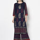 Aniyah Rayon Navy Blue Color Block Print Straight Kurta Palazzo Set (AN-179K)