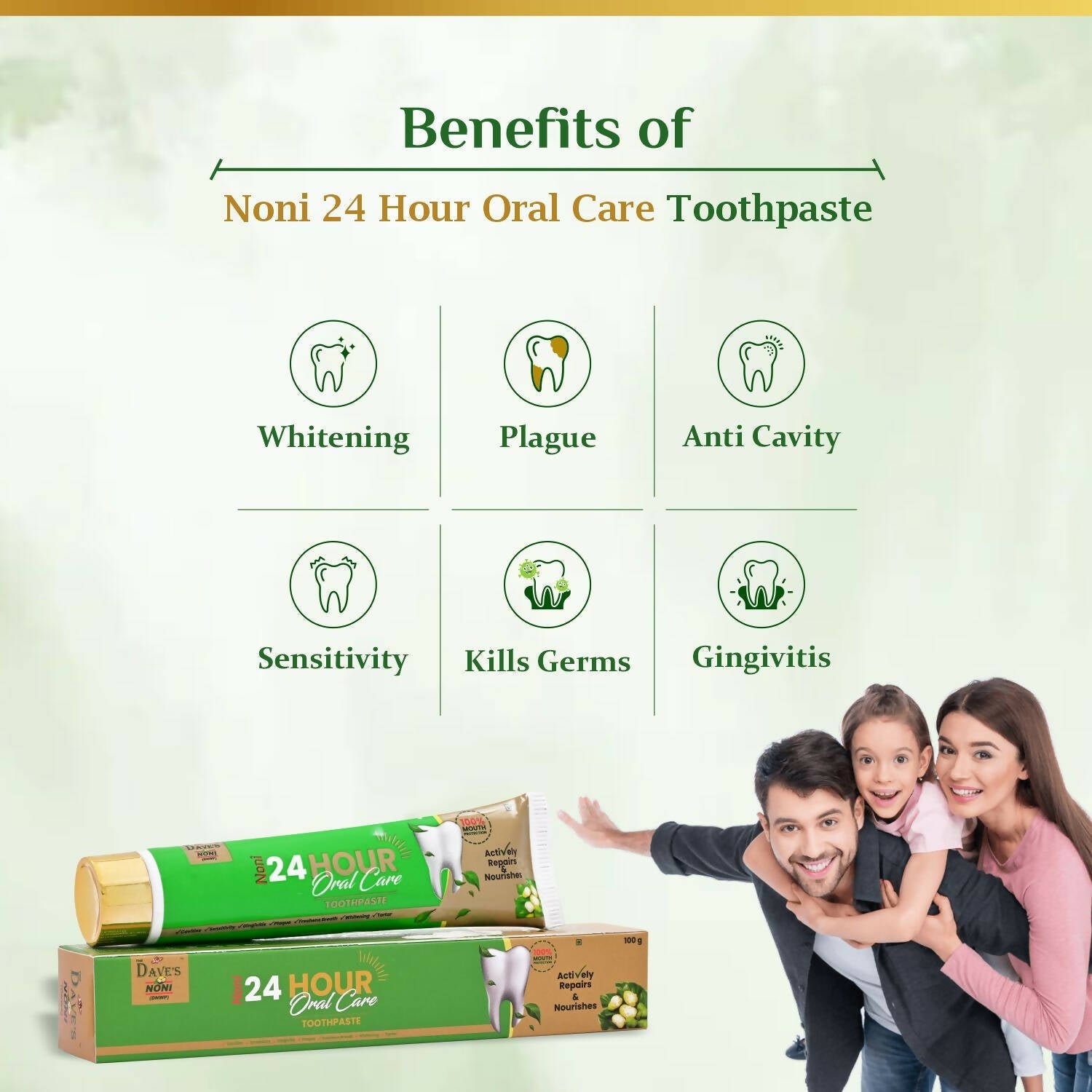 The Dave's Noni 24 Hour Oral Care Toothpaste | Swadesiicart