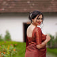 DEIANA'S Beautiful Designer Golden zari Soft Lichi Silk Saree - Maroon - Swadesiicart