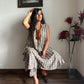 trueBrowns Clay Dabu Buta Print Cotton Sleeveless Flared Kurta Pant Set | Swadesiicart