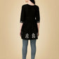Jyoti Fashion Women's Black Viscose Rayon Embroidered Casual Top | Swadesiicart