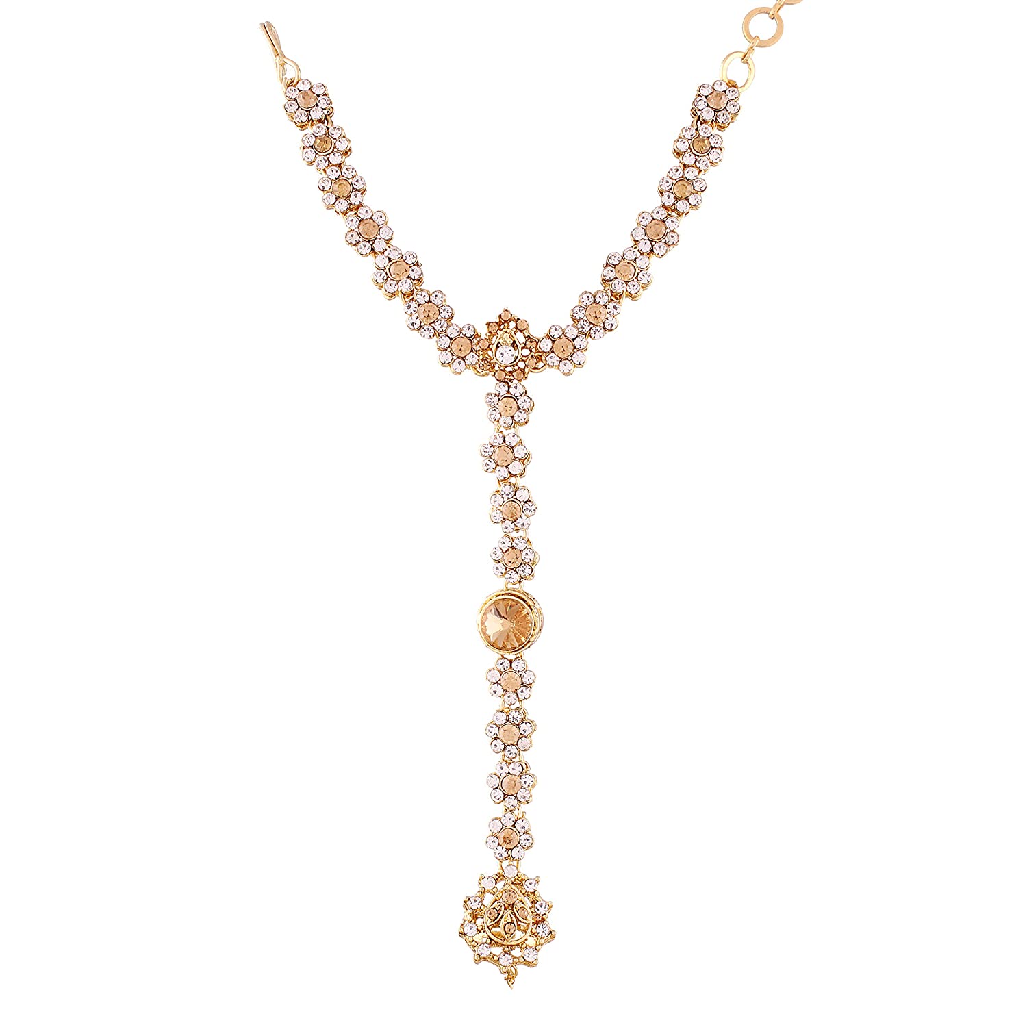 kundan and Pearl Bracelet with Pearl Chain Ring handchain Hath phool for Women - Wahe Jewels - Swadesiicart
