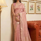 Anaita Pink Woven Tissue Silk Saree With Blouse