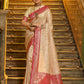 Anaita Off White Banarasi Saree With Blouse Piece