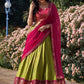 Lorenvalley Green Kanchipuram Zari Weaving Work Lehenga Choli with Dupatta | Swadesiicart