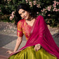 Lorenvalley Green Kanchipuram Zari Weaving Work Lehenga Choli with Dupatta | Swadesiicart
